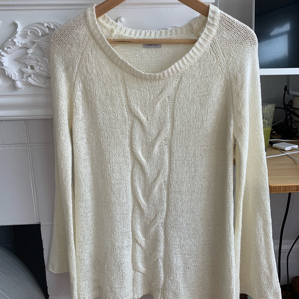 Bell Sleeve White Sweater